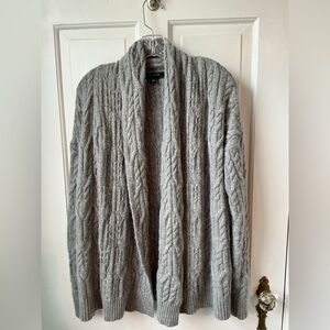 Ann Taylor Soft Gray Cable Knit Sweater